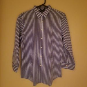 Lauren Ralph Lauren Blue and White Stripes Blouse